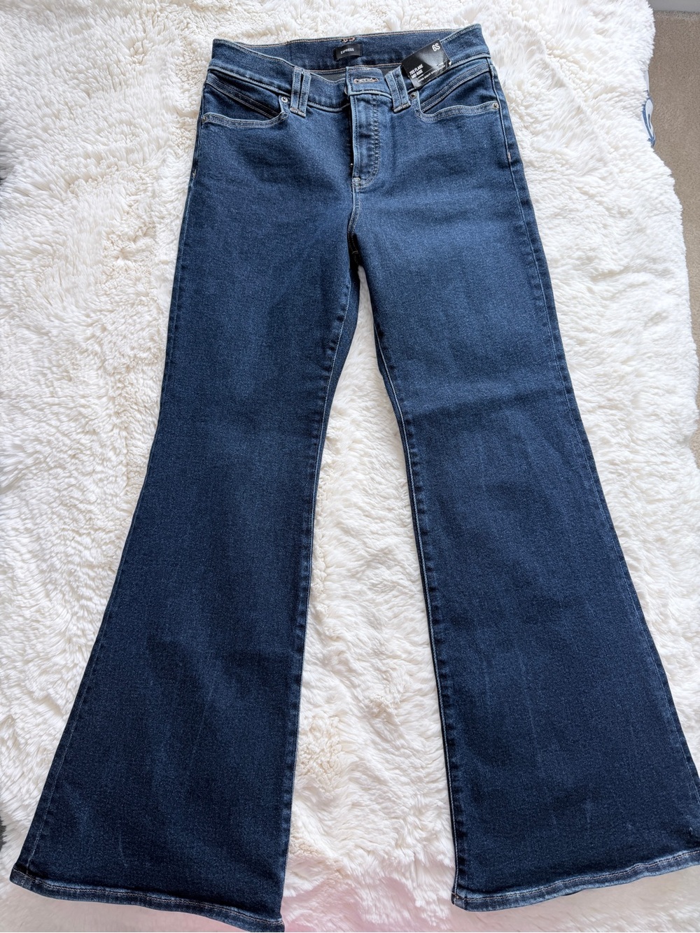 Express Dark Indigo Flare Jeans